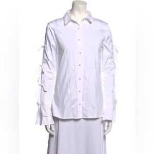 Jonathan Simkhai White Blouse with Tie Details